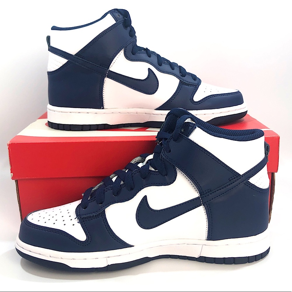 Nike Dunk Midnight Navy White Sneakers WOMENS size 7.5 Leather Shoes